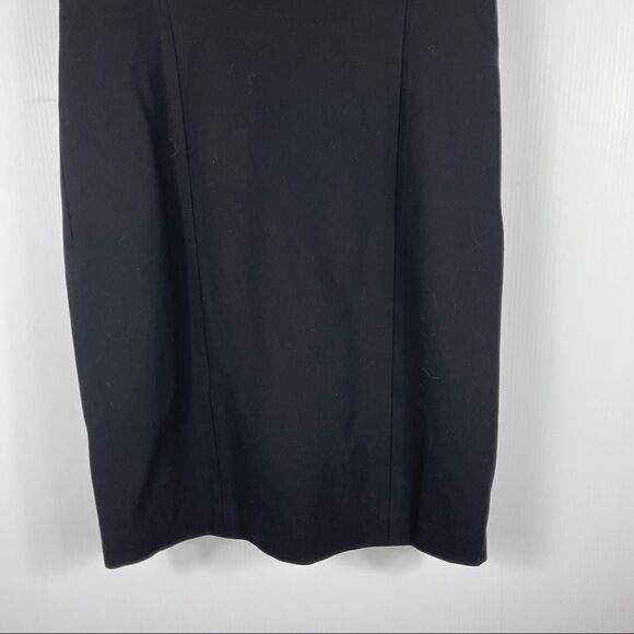 Ellen Tracy Little Black Dress Gold Zipper Cap Sleeves Women's 10 Sheath - Picture 2 of 12